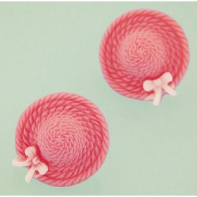 Watermelon Red Hat Stud Earrings